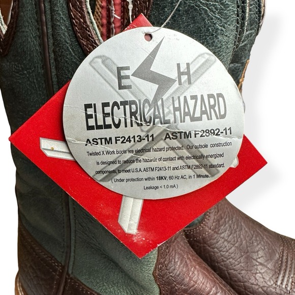 Twisted X 12" Steel Toe Lite Western Work Boots Blue Cognac Men's Size 10.5 D - Picture 8 of 16